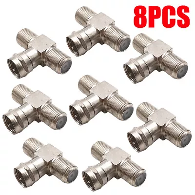 8x F-Type Coax Cable Splitter Combiner Adapter 3 Way Connector RG6 For TV Video • $13.49