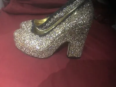 Manoush Glitter Heels Designer EU 40 UK 6 6.5 • £14.99