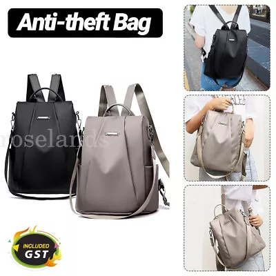 Unisex Anti-theft Double Shoulder Bag Travel Backpack Waterproof Oxford Cloth • $19.38