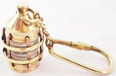 Nautical Brass LANTERN Key Chain- Collectible Marine Nautical Key Ring GIFT • $60.44