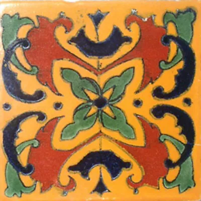 Mexican Tile Sample Wall Floor Talavera Mexico Ceramic Stairs Backsplash C#019 • $1.75