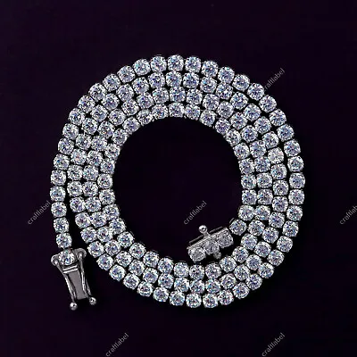 VVS1 D Moissanite Tennis Chain 2-6.5mm 16-24  Solid 925 Passes Diamnd Tester • $774.34