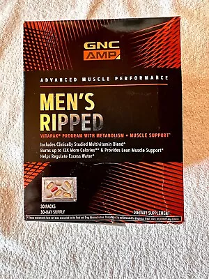 GNC Mens Ripped Vitapak Multivitamins 30 Pks Free Ship Exp 05/2025 NEW SEALED • $43.98