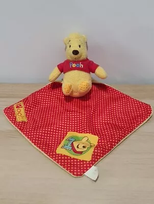 Pooh Bear Comforter Plush Disney Baby Winnie The Pooh Security Blanket Lovey Red • $30