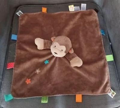 Official Taggies Brown Monkey Stars Baby Comforter Blankie Soft Toy Teddy Plush • £6.99