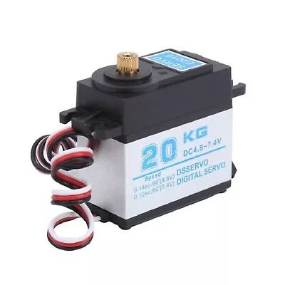 4.7-7.4V 20KG Full Metal Large Torque Digital Servo For 1/8 1/10 RC Car Crawler • $18.19