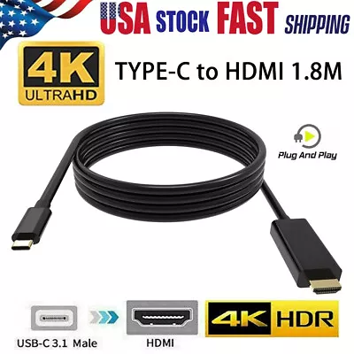 4K USB-C Type C To HDMI HDTV AV TV Cable Adapter For Samsung Huawei Macbook USA • $11.27