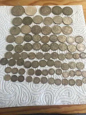 £80 • Buy Job Lot Mainly British Silver Coin / Plus 9 Foreign Silver Coins 
