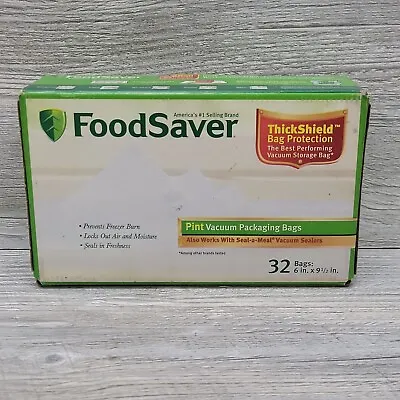 $22.19 • Buy FoodSaver 32 Count Pint Sized Heat Seal Vacuum Storage Packaging Bags 6 X9.5 