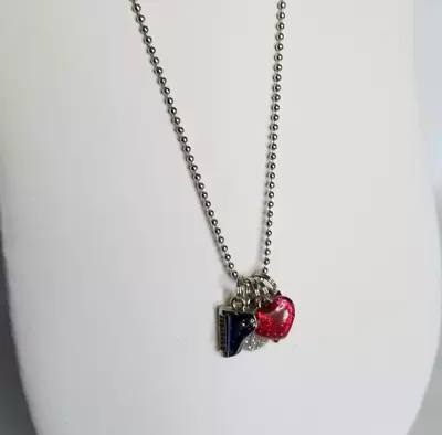 Music Charm Necklace Multi Pendants Silver Tone Ball Chain Piano Heart Notes • $7