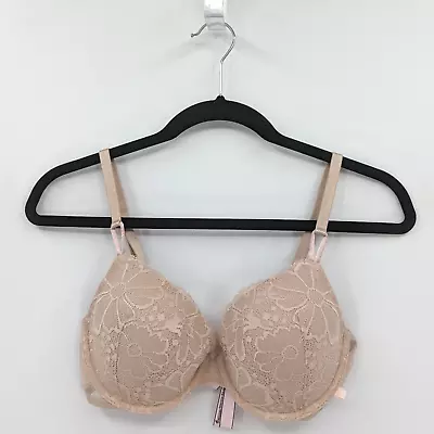 Victoria's Secret Bra Women's 34D Beige Taupe Lace  Lined Demi • $20.99