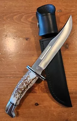 Buck 119 Special Elk Antler Handle Fixed Blade Knife • $127.50