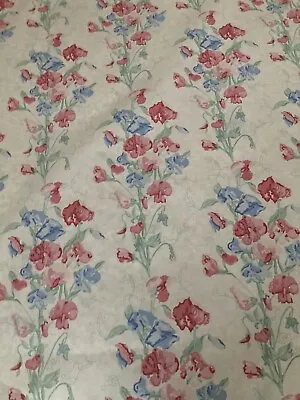 Vintage Laura Ashley Fabric Charlotte Print Pink & White Floral • £10