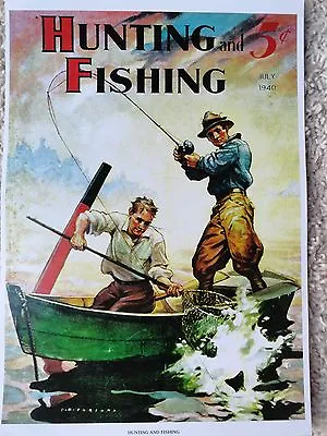 Hunting And Fishing Magazine Cover Poster July 1940  • $7.50