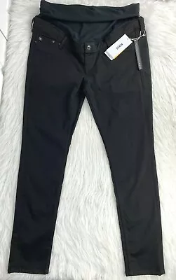 H&M Mama Black Maternity Jeans Sz 14 Denim Skinny Stretch High Rib Band NWT  • $8