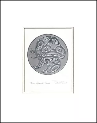  Silver  HAIDA DOGFISH DRUM - Bill Reid - 11  X 14  Matted Art Print • $27.88