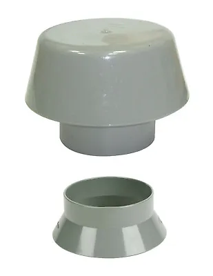 Grey Vent Kit 110mm Vent Cowl & Weather Collar Soil Pipe Stack Mushroom Vent • £20.75