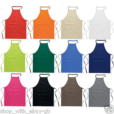 £3.99 • Buy Chefs Apron 100% Cotton Catering Cooking BBQ Chef Kitchen - Variety Of Colours