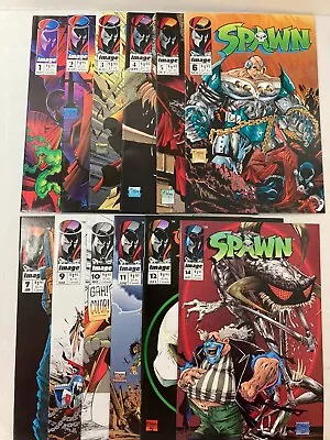 Lot Of 12 Spawn #1-7 #9-12 #14 McFarlane Image Comics 1st Print 92 All Unread! • $49