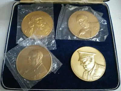£399 • Buy The Churchill Medals 4 Gold / Sterling Silver Medals 1974 By John Pinches Coa