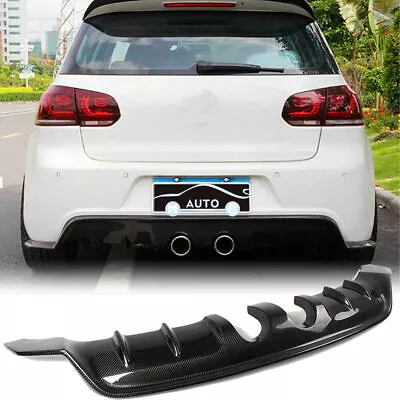 $389.55 • Buy Fits Volkswagen VW Golf 6 VI MK6 R20 Rear Bumper Diffuser Spoiler Carbon Fiber