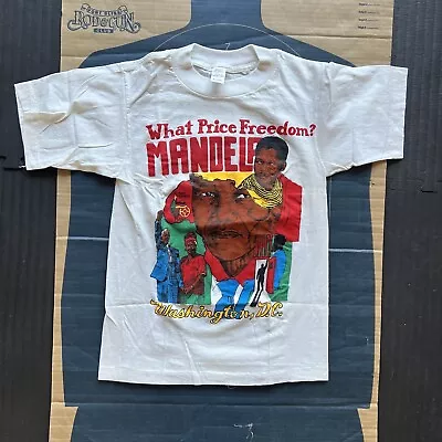 Vintage Nelson Mandela T Shirt Size XS Single Stitch 90s • $35