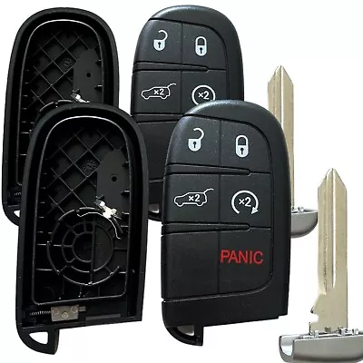 For Dodge Charger Challenger Jeep Chrysler 2X Remote Key Fob Cover Shell Case US • $14.95