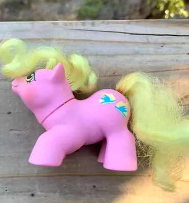 My Little Pony Hasbro Vintage MLP 1987 Pink Newborn Baby Tappy Yellow Mane • $9.99