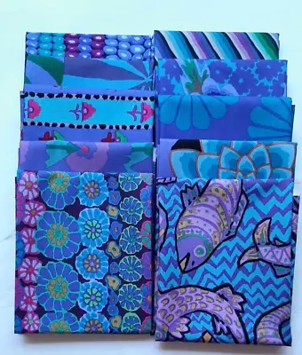 10 Fat Quarters - Blue Kaffe Fassett - FQ 18 X 22 100% Cotton Quilting Fabric • $29.99