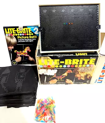 Vintage 1973 Original Lite Brite Bright Pegs Hasbro Toy Game Patterns Model 5455 • $25