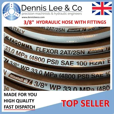 £15 • Buy Hydraulic Hose Assembly 3/8  2 Wire Hose Pick Your Size And Fittings