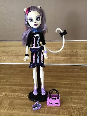 Monster High Scaremester CATRINE DEMEW DOLL 💜 COMPLETE  W/ Pastels & Purse • $45.99