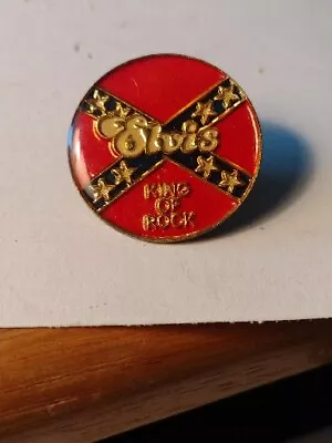 Vintage  Elvis Presley  King Of Rock  American Flag Lapel Pin • $14.99