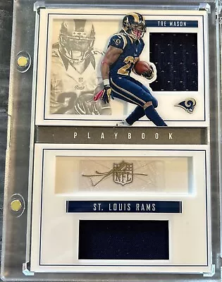 2015 Playbook Tre Mason Booklet Patch On Card Patch Auto SP Gold Parallel /25 • $19.99