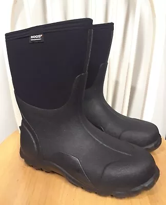 Bogs Men's Classic Mid Waterproof Winter Rain Boot Black 61142-001 Size 9 NEW • $69