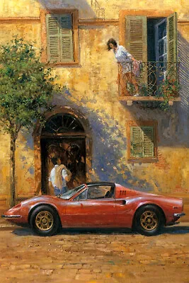 Classic Ferrari Car Couple Original Vintage Wall Art Home Decor - POSTER 20x30 • $23.99