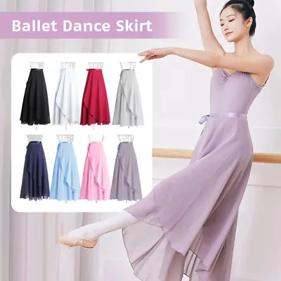 Adult Women Ballet Dance Dress 1 Piece Dress Chiffon Party Dancing Costume Skirt • £15.29