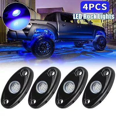 4Pods Blue CREE LED Rock Underbody Lights For JEEP Offroad Truck ATV UTV Boat • $21.02