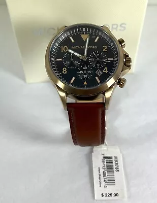 Michael Kors Men's Cortlandt Brown Leather Strap Watch MK8785 • $99.98