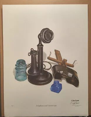 C. Don Ensor - Art Print - Telephone And Stereoscope - Limited Edition Signed  • $85