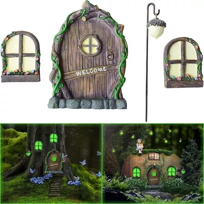 Garden Ornament Fairy Door And Window Luminous House  Outdoor Ornaments UK • £9.50