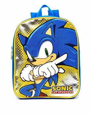 £9.99 • Buy Boys Sega Sonic The Hedgehog Chrome Metallic Childrens Backpack Kids School Bag