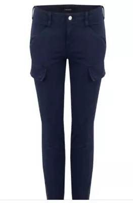 J Brand Jeans Sz 24 Houlihan Mid Rise Cargo Skinny In Distressed Chrome - Black • £27.97