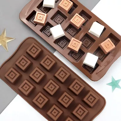 £2.69 • Buy Silicone Double Square Candy Chocolate Mould Cake Wax Melt Ice Cube Tray Mold