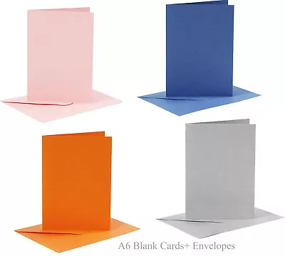 Coloured Blank Cards And Envelopes Crafts Make Greeting Card Wishes -  A6 Cards • £3.99