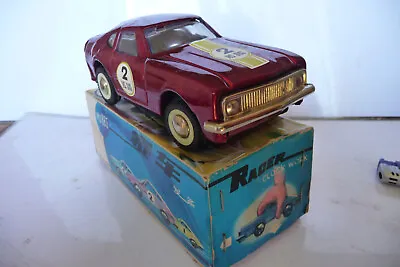 Tole Car Ms 885 70's - Sheet Metal Car Racer 70's Tin Toy Red China - 19 • $26.58