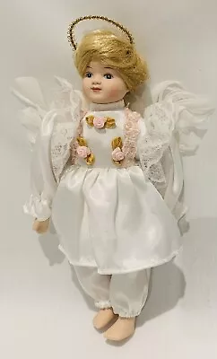 Porcelain Angel Doll 8” Collectible Short Hair Detachable Feather Wings • $22.99