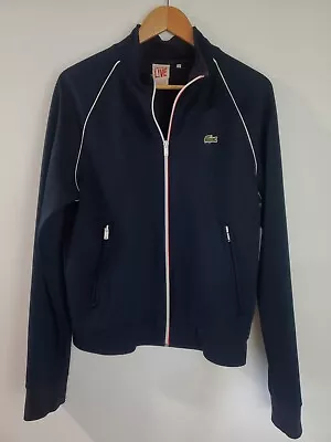 Lacoste Live Track Jacket Women's Full Zip Striped Blue Logo Size 5 • £57.82