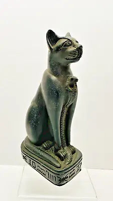 Vintage Egyptian Cat Goddess Bastet Hard Resin Statue Figurine 6.5  • $30