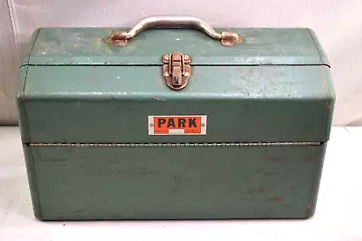 Vintage Park Mfg Tackle Box Tool Box Metal Green Model 1786C • $70